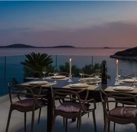 Luxury Beachfront Villa with Heated Infinity Pool near Trogir, Sleeps 8